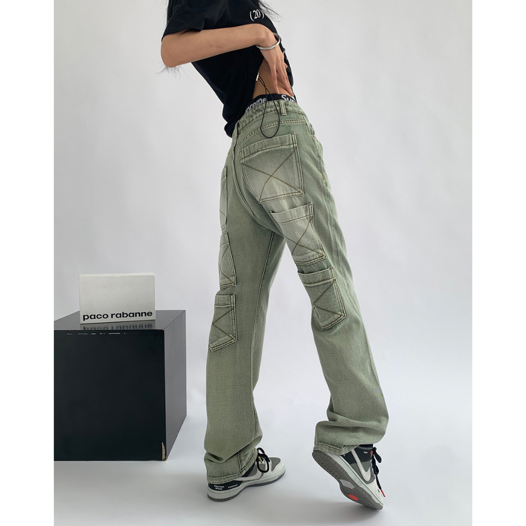 'Nola' - Wide Leg Jeans With Multiple Pockets