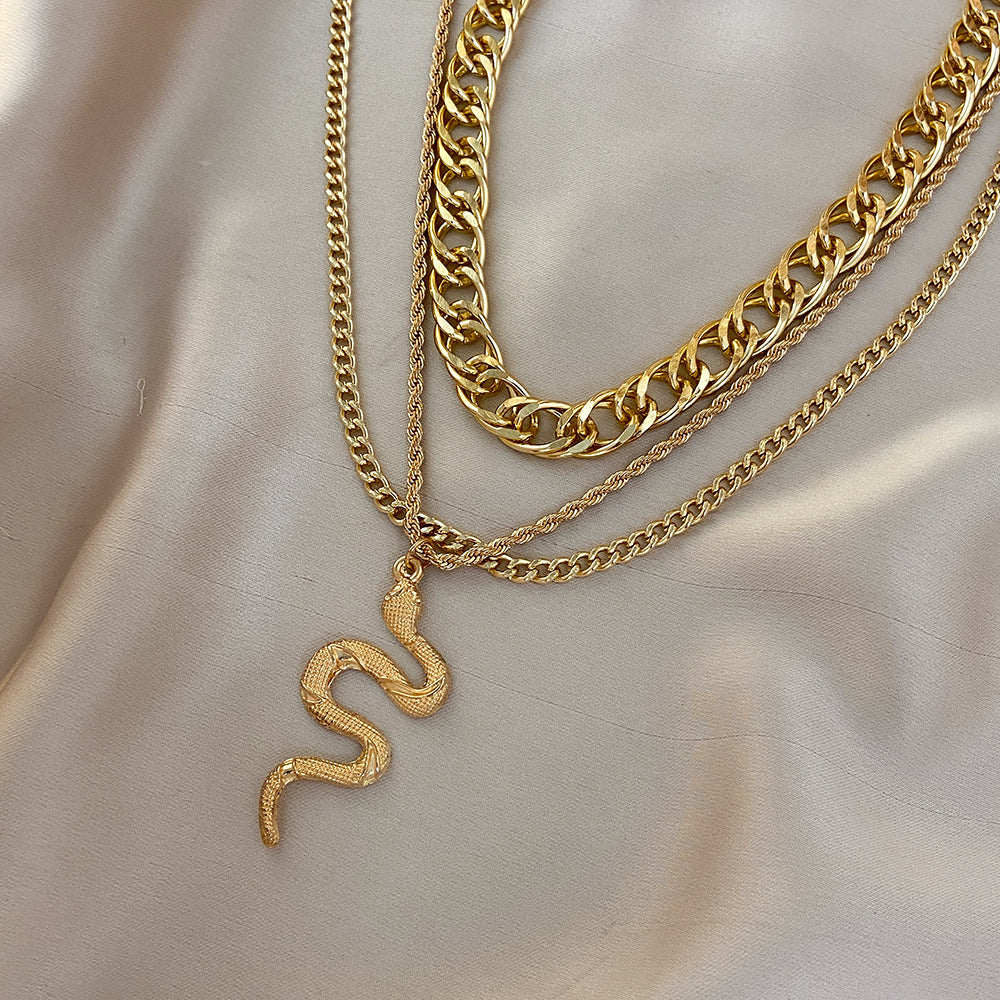 Multilayer Gold Necklace (Three chains)