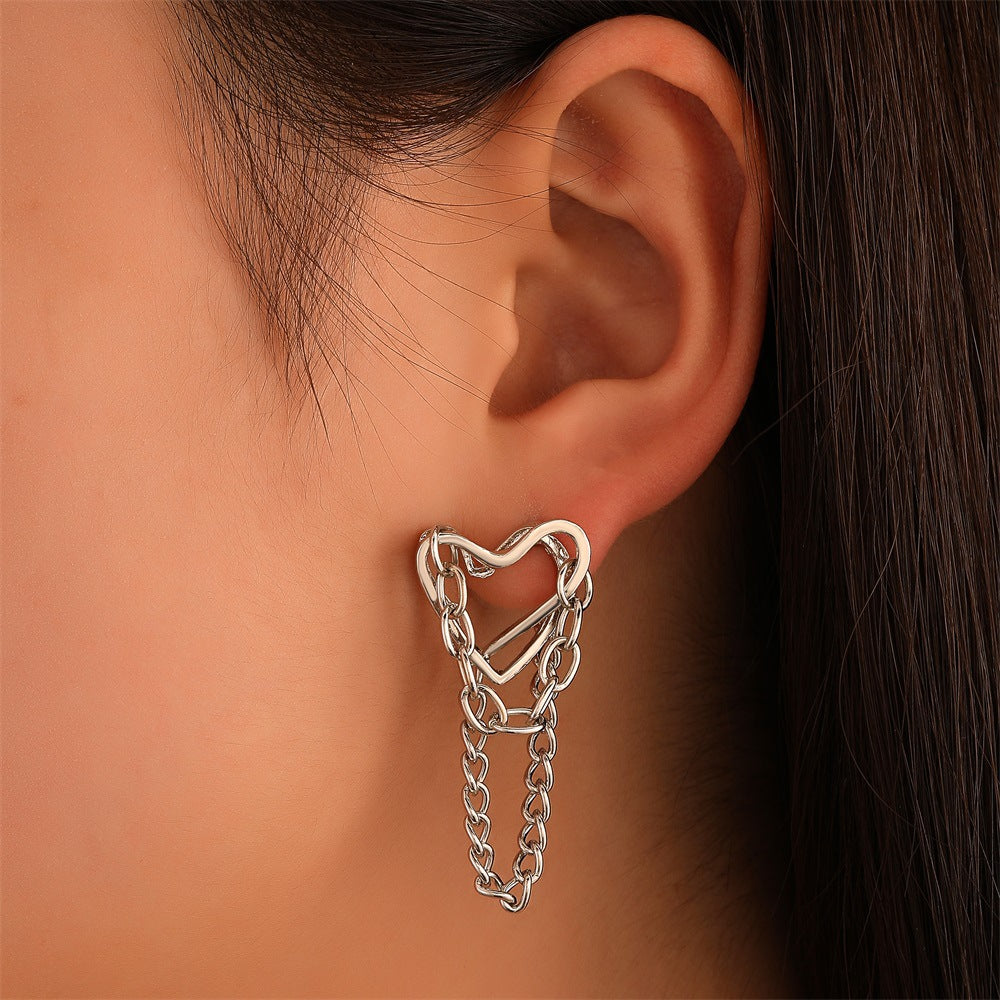 Long Drop Heart Earrings (1+1 SALE)