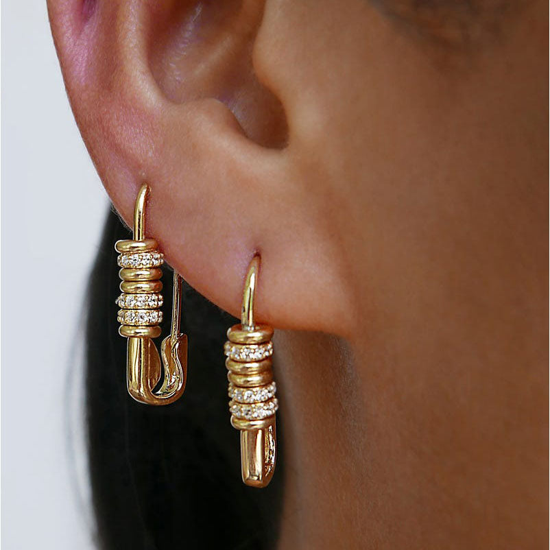 Safety Pin Earrings - Gold (1+1 SALE)